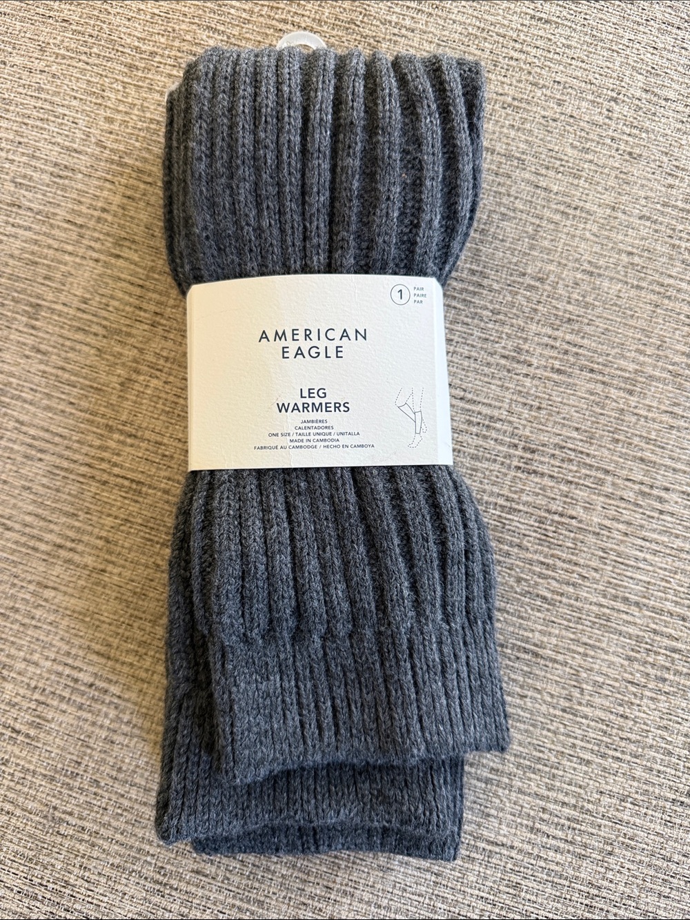 American Eagle Outfitters Charcoal Ribbed Leg Warmers